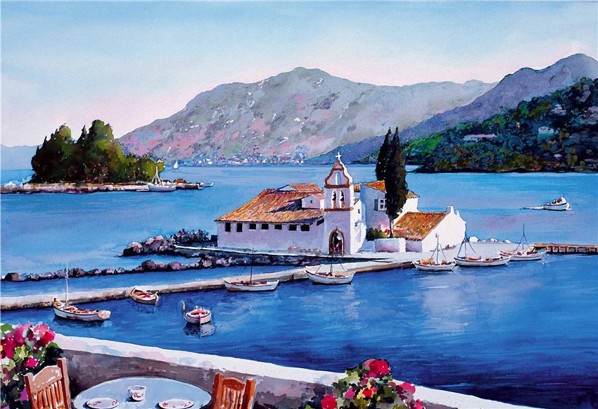 Корфу, Греция - море, пейзаж, острова., греция - оригинал