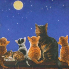 Схема вышивки «Лунные коты)»