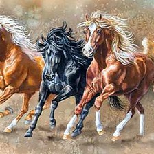 Схема вышивки «Тройка лошадей»