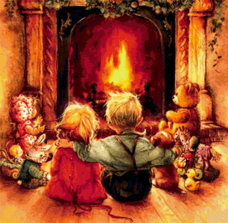 Очень милая картина))) - уют, ребенок, дети, камин - предпросмотр