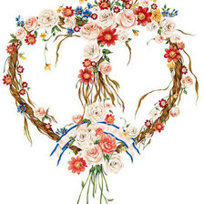 Схема вышивки «Сердце из цветов»