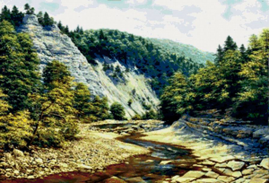 Пейзаж, лес, река, горы - река, горы, пейзаж, лес - предпросмотр