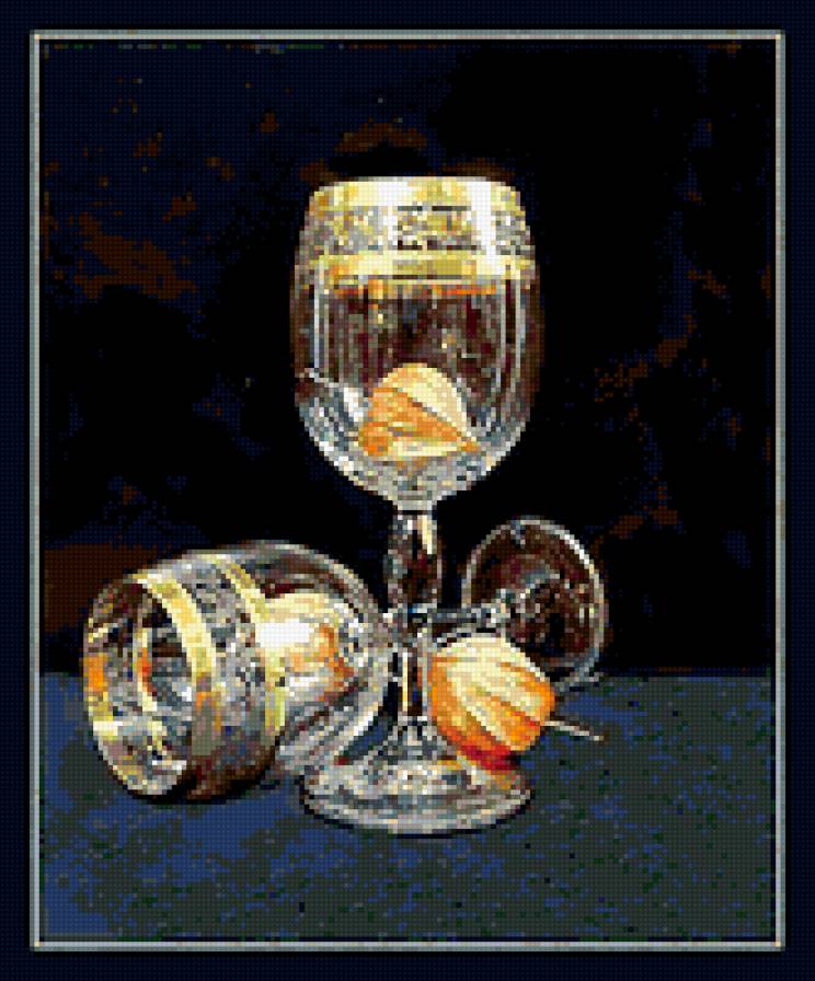 Физалис в бокале - физалис, натюрморт, бокалы - предпросмотр