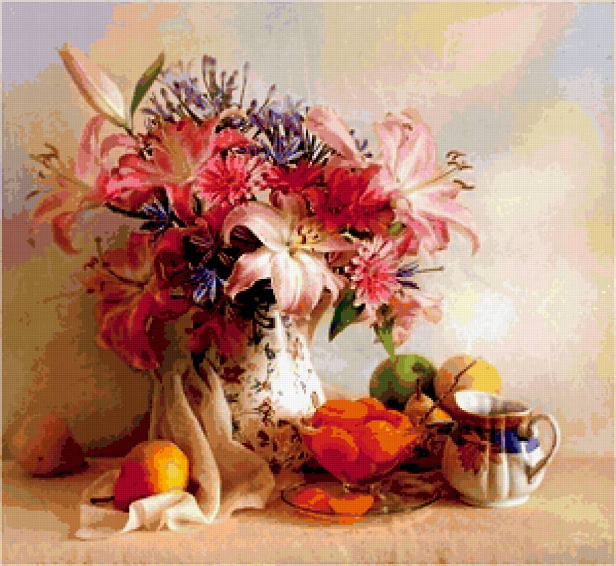 натюрморт - цветы, натюрморт - предпросмотр