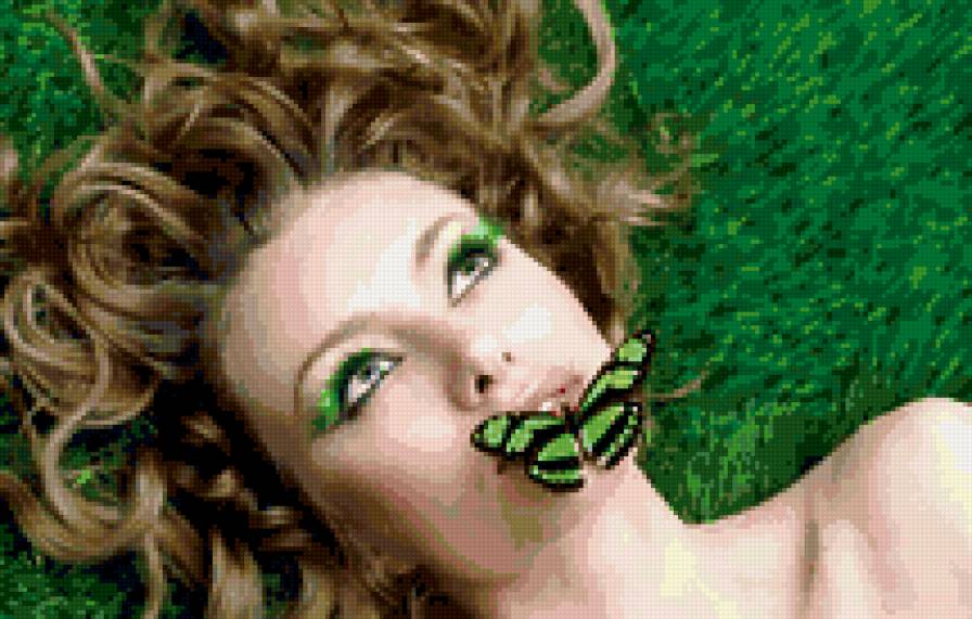 006 - девушка, бабочка, нежность - предпросмотр