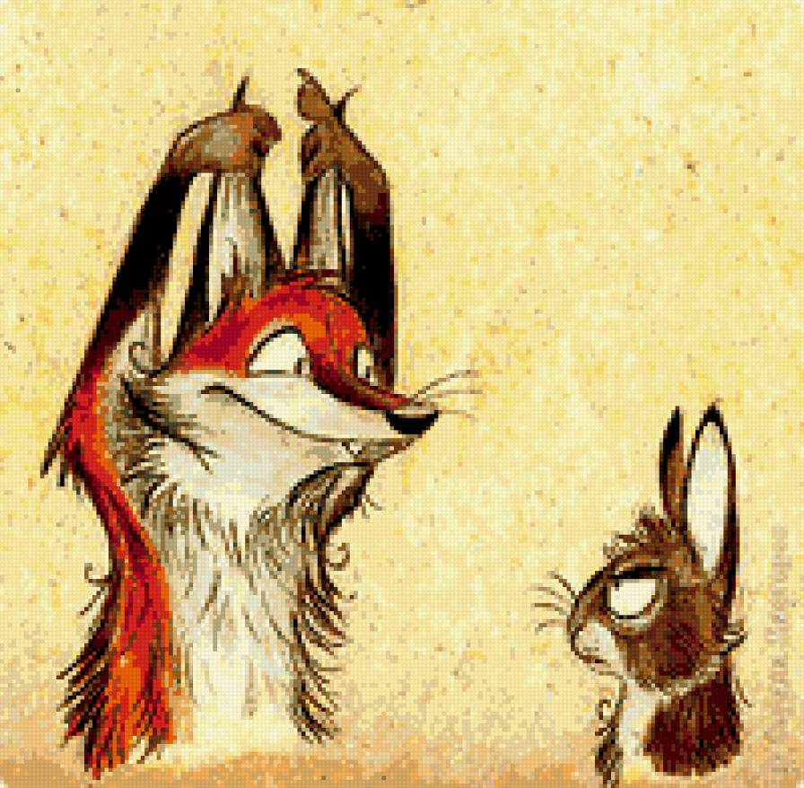 Лиса и заяц - кролик, детям, заяц, лиса - предпросмотр