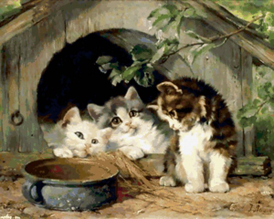 котята (картины французких художников) - картина - предпросмотр