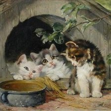 Оригинал схемы вышивки «котята (картины французких художников)» (№224540)