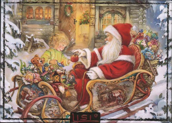 новый год - дед мороз, подарок, сани, новыйгод, зима - оригинал