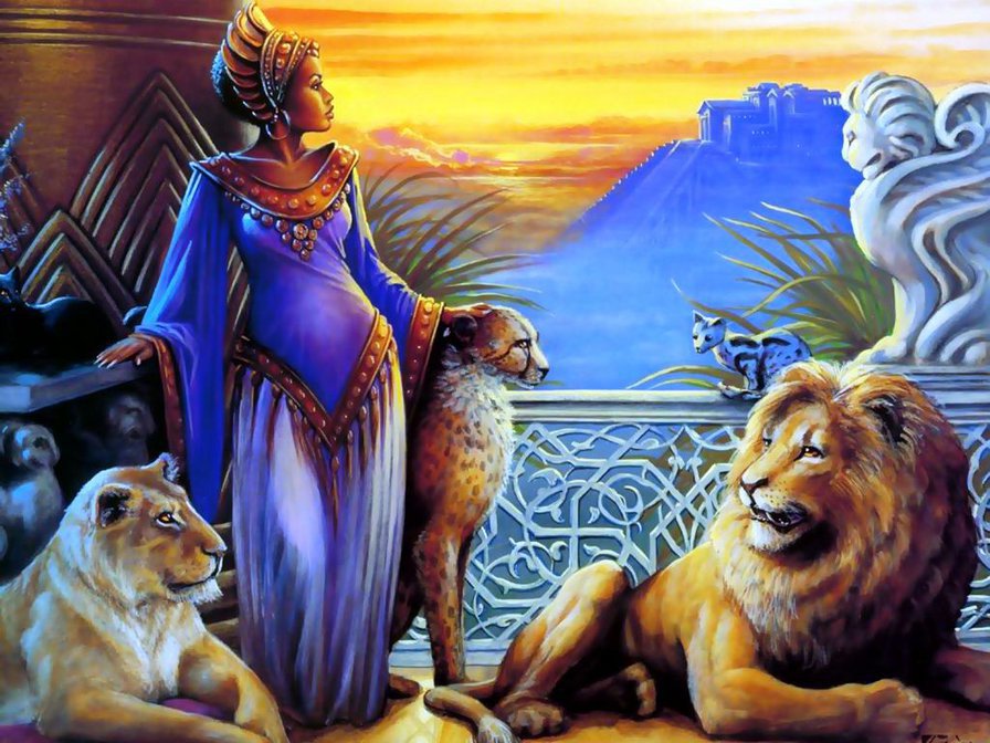 царица - девушка, любовь, красота, одиночество, картина.животные.царица - оригинал