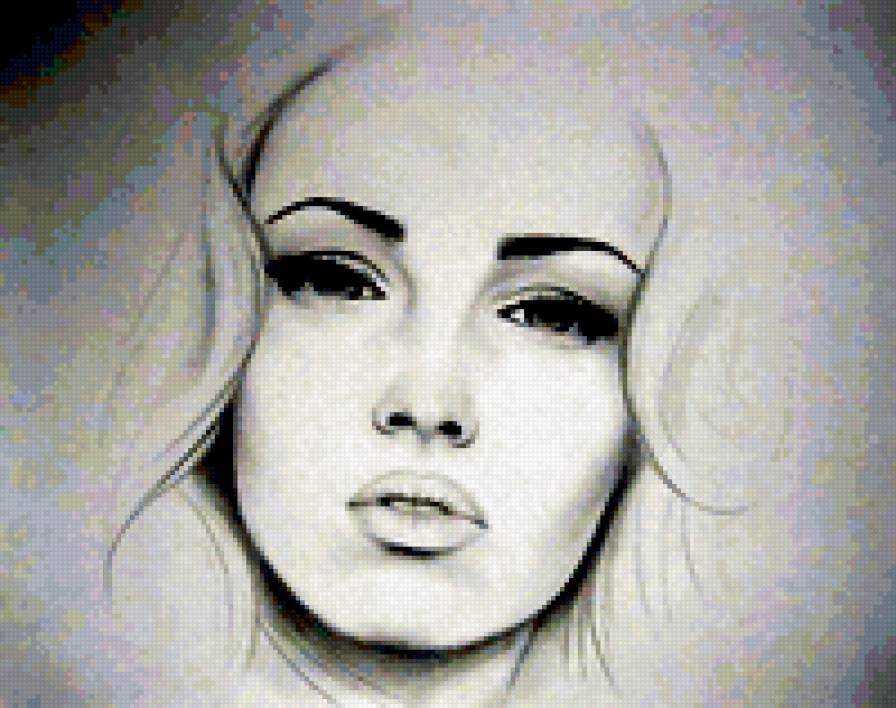 Девушка - черно-белое, красивое - предпросмотр