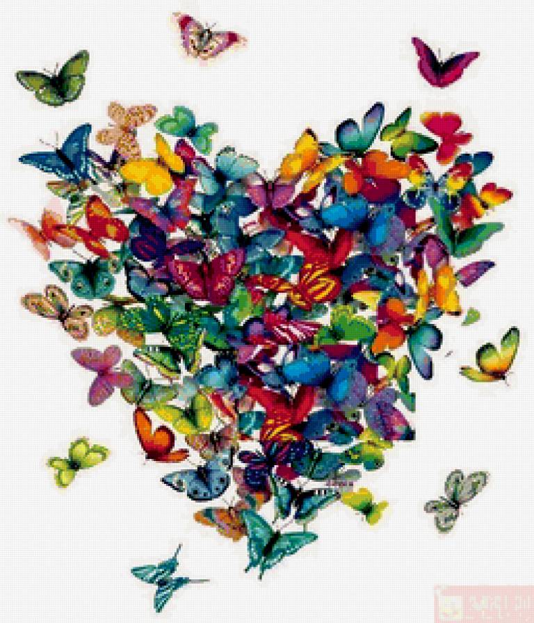 Сердце из бабочек - бабочки, сердце - предпросмотр