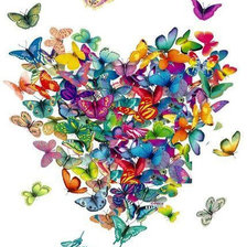 Схема вышивки «Сердце из бабочек»