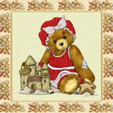 Схема вышивки «Мишка на пляже»