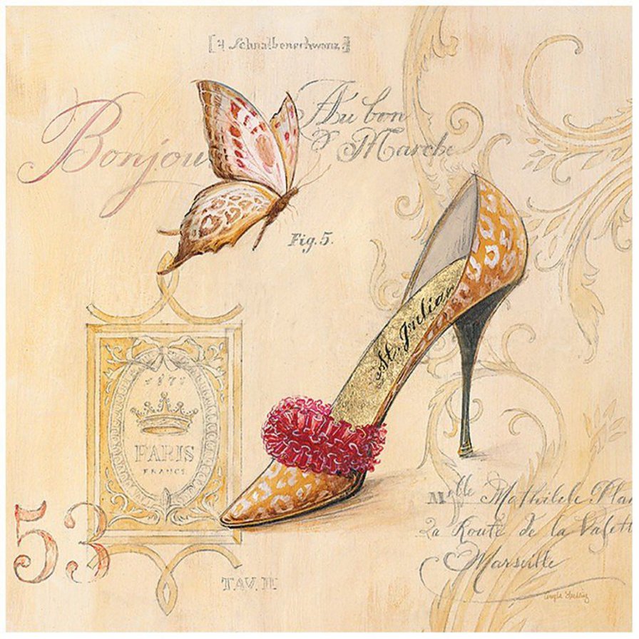 женские штучки - туфелька, женские штучки, бабочки, панно, мода, обувь - оригинал