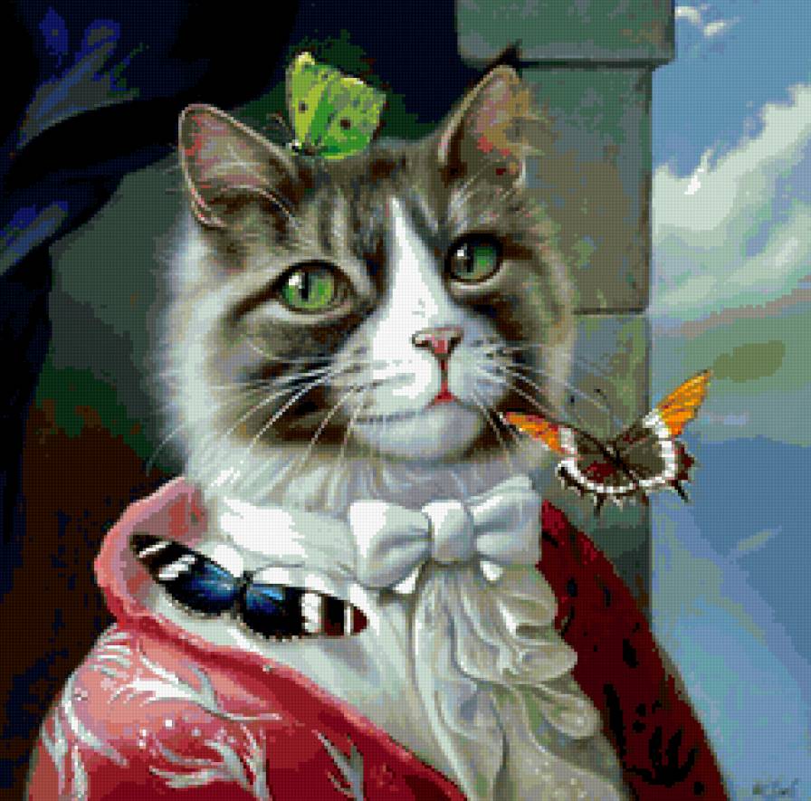 №225152 - бабочки, кот, сказка - предпросмотр