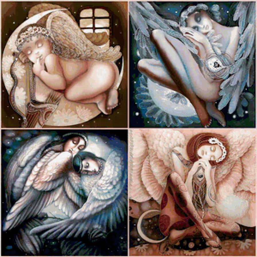 ДИПТИХ   "Ангелы" - валентики, феи, праздники, ангелы - предпросмотр