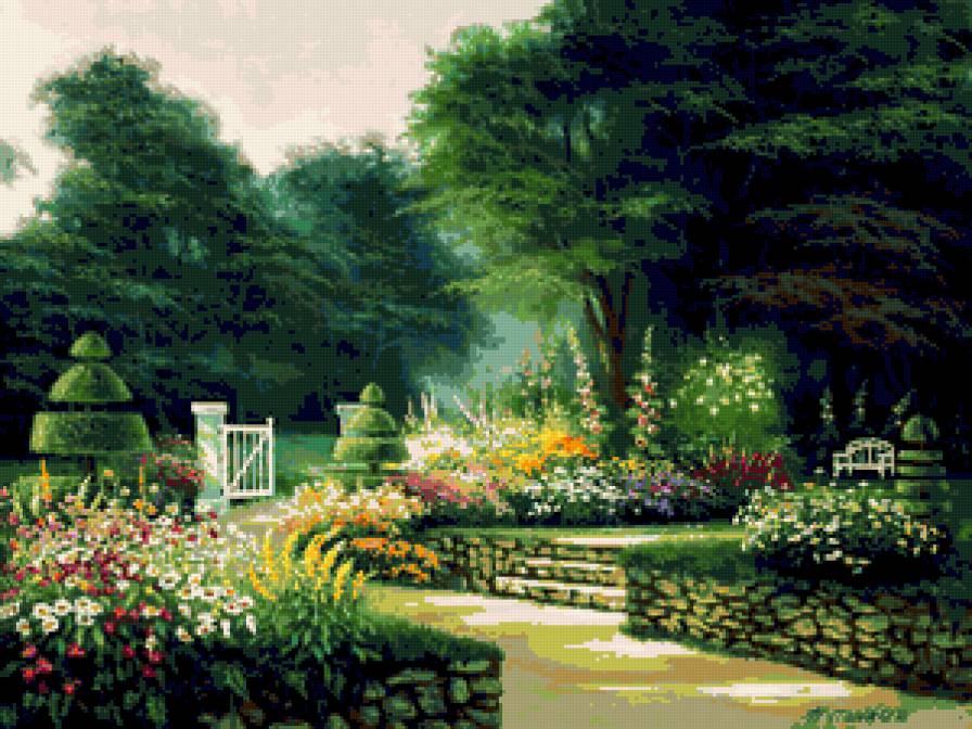 №225321 - пейзаж, сад, картина, природа - предпросмотр