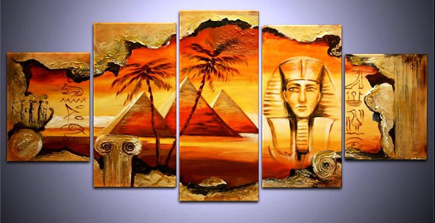 ЕГИПЕТ - пустыня, пирамиды, диптих, триптих, полиптих, пальма, фараон - оригинал