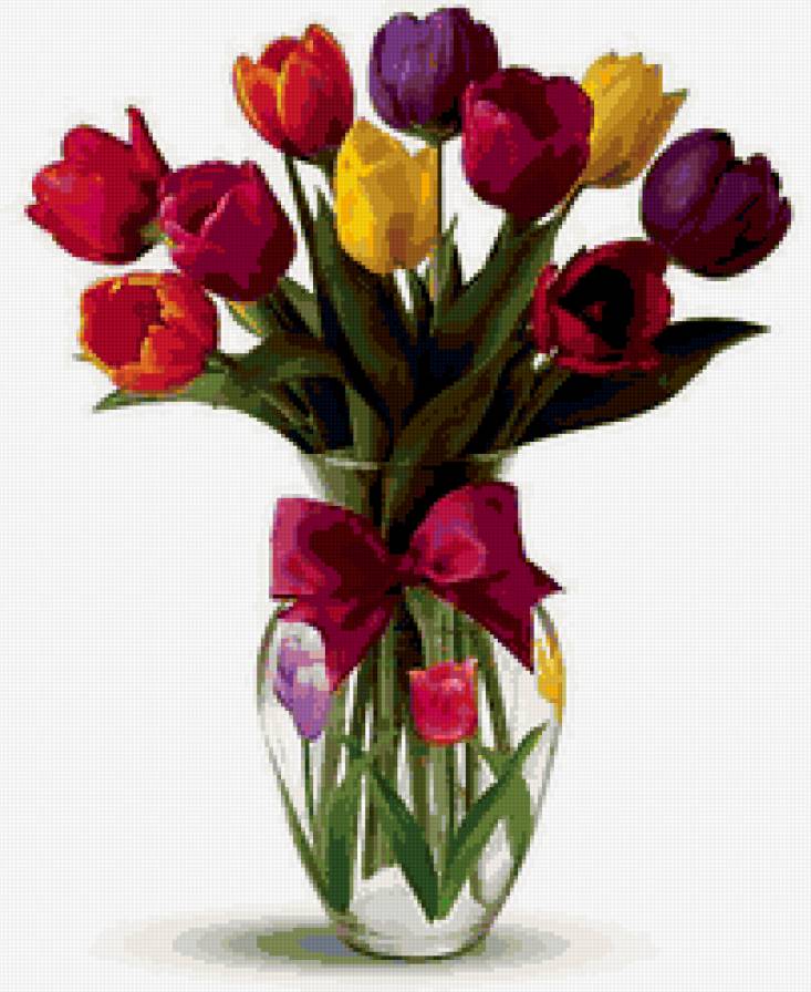 Букет в вазе - цветы, букет - предпросмотр