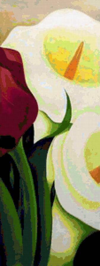 2 часть Триптихa - полиптих, цветы, триптих, тюльпаны, каллы, калла, тюльпан - предпросмотр