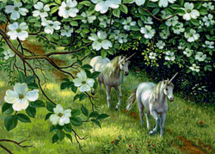 единороги - единороги, эльфы, фентези, весна, феи, любовь - предпросмотр