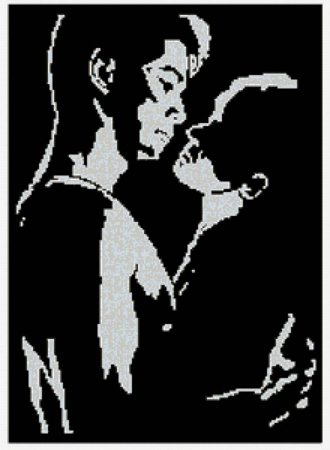 Глаза в глаза - страсть, двое, силуэт, черно-белое, чувства, монохром, пара - предпросмотр