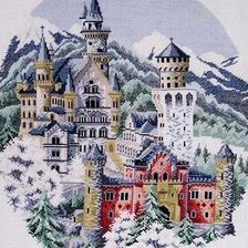 Оригинал схемы вышивки «замок в горах» (№225837)