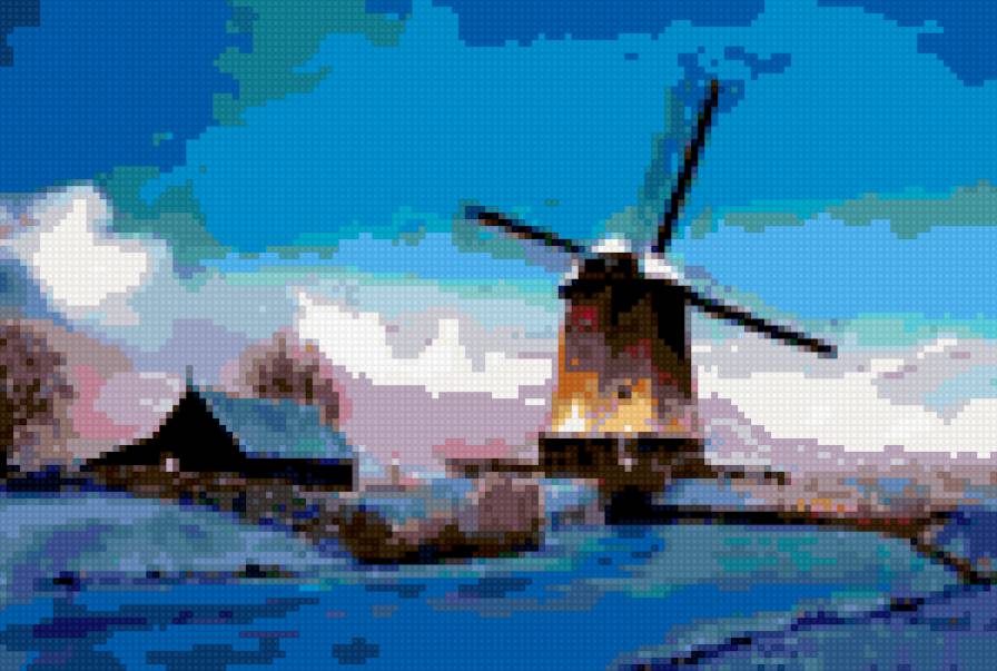 МЕЛЬНИЦА ЖЕЛАНИЙ - мельницы монохром - предпросмотр