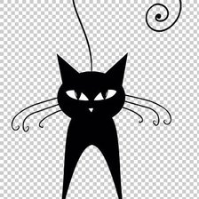 Оригинал схемы вышивки «Чёрный кот» (№226383)