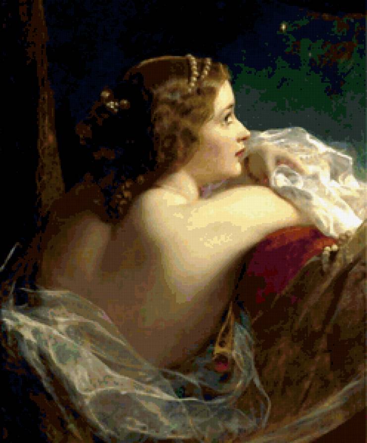 Девушка - жанровая живопись, ретро - предпросмотр