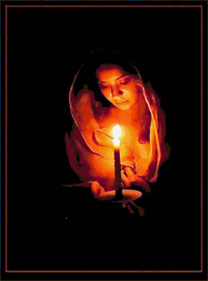 Свеча - портреты, на черном, лица - предпросмотр