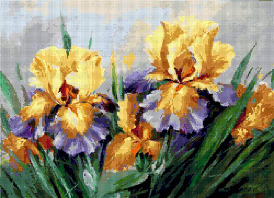 ирися - весна, цветы, акварель - предпросмотр