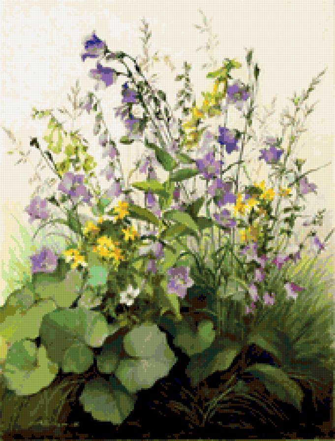 летняя меланхолия - полевые цветы, акварель, лето, цветы - предпросмотр