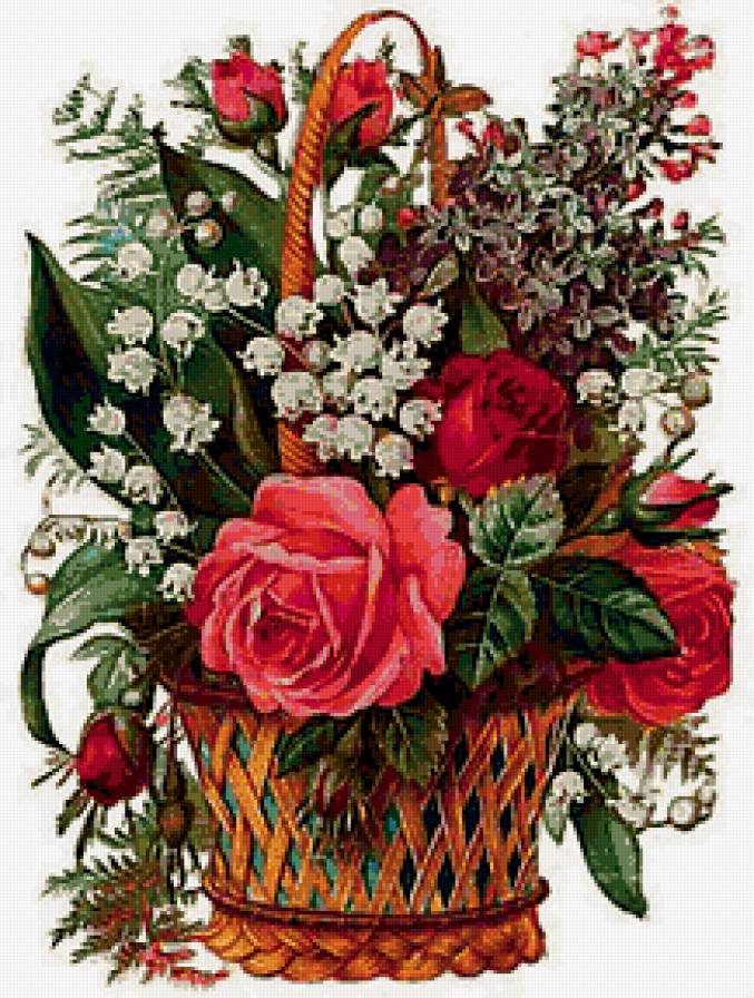 корзина цветов - цветы - предпросмотр