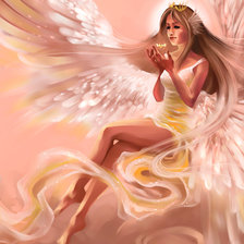 Оригинал схемы вышивки «девушка-лебедь» (№227218)