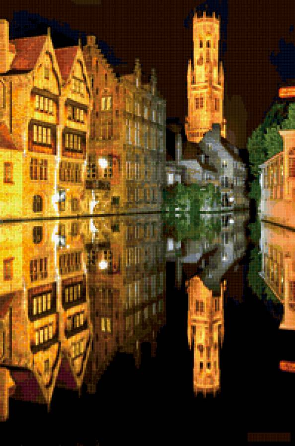 Дома - дома, река, вечер, башня, дом - предпросмотр