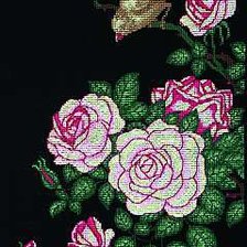Оригинал схемы вышивки «Птичка на розовом кусту» (№227284)