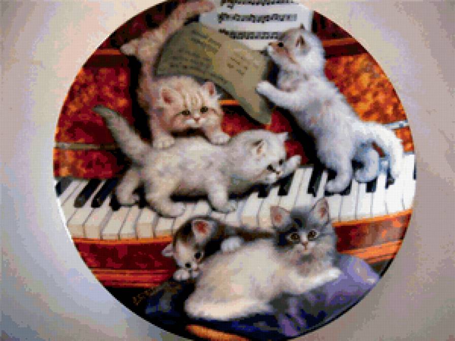 КОШКИН ДОМ (из серии "12 настроение") - кошка, кошки, котята, музыканты, животные, мусики, 12 месяцев - предпросмотр