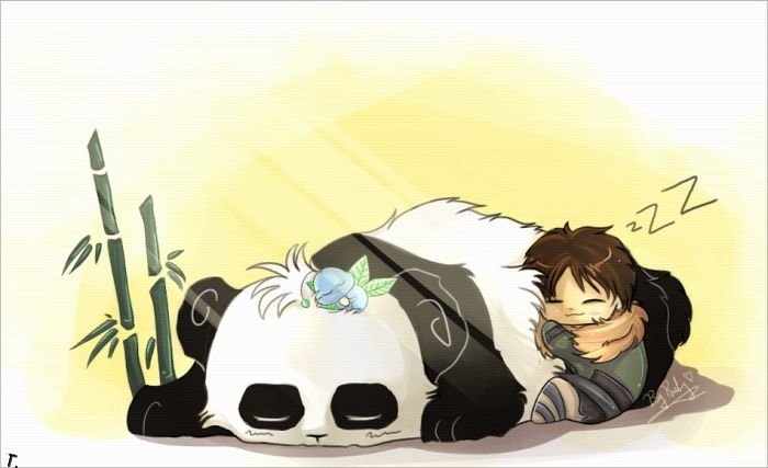 панда и малыш - сон, панда, друзья, малыш - оригинал