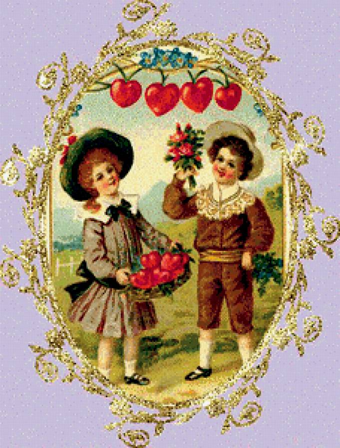 ВАЛЕНТИН И ВАЛЕНТИНКА - валентин, валентинка, сердечки, день влюбленных, праздники - предпросмотр