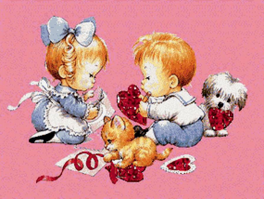 ВАЛЕНТИН И ВАЛЕНТИНКА - валентинки, праздник, дети, день влюбленных - предпросмотр