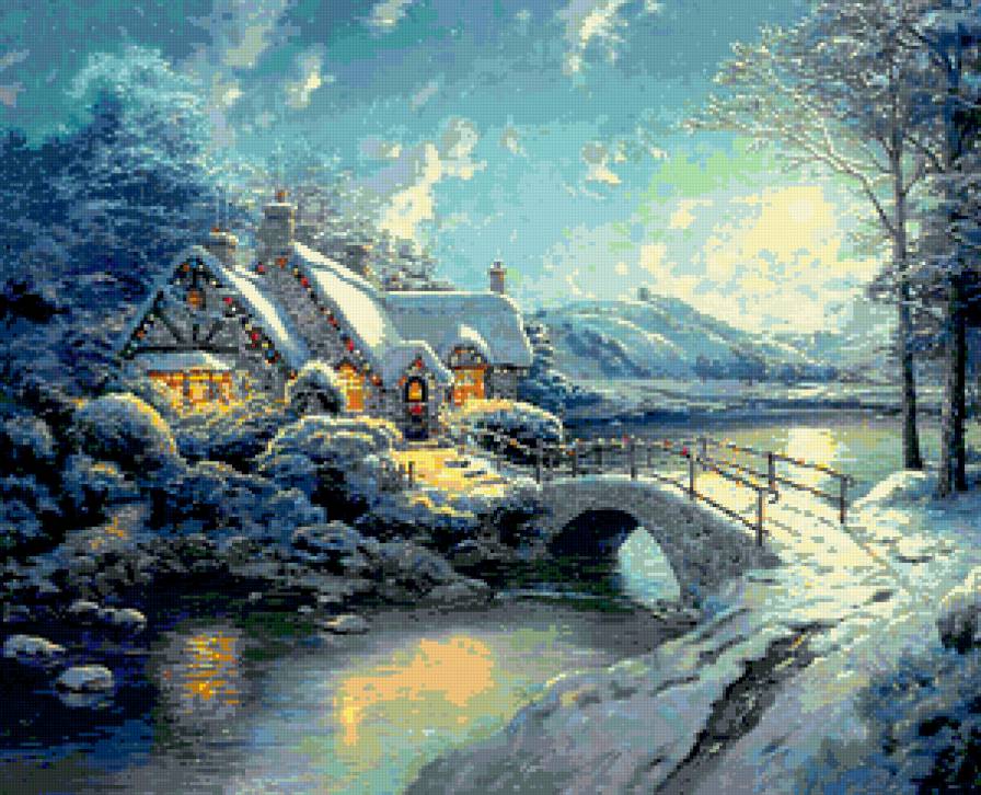 Зимний домик - домик, зима - предпросмотр