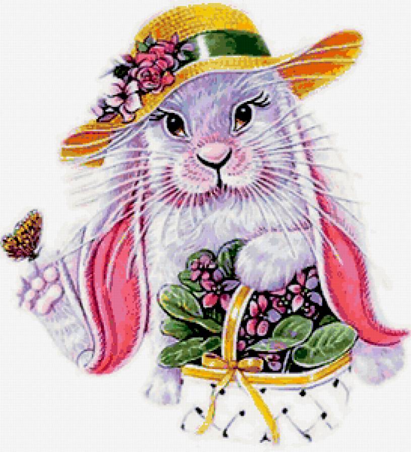 Кролик - заяц, цветок, кролик - предпросмотр
