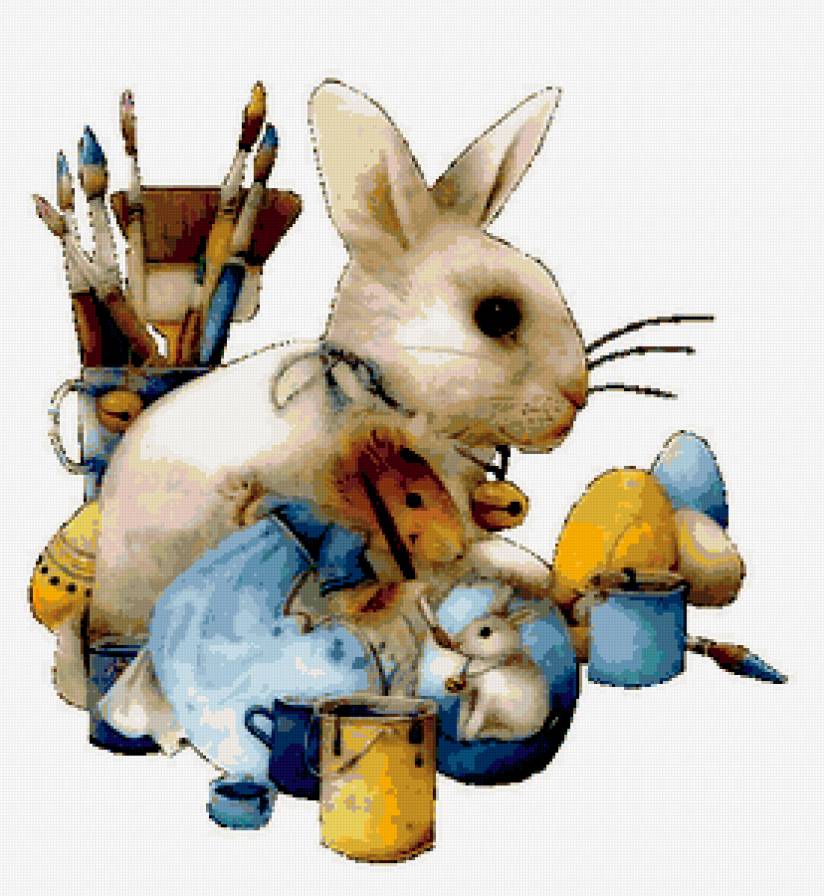 Пасха - кролик, рисование, пасха - предпросмотр