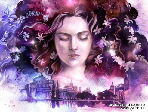 Хранительница снов. - богиня, женщина, девушка, на черном - оригинал