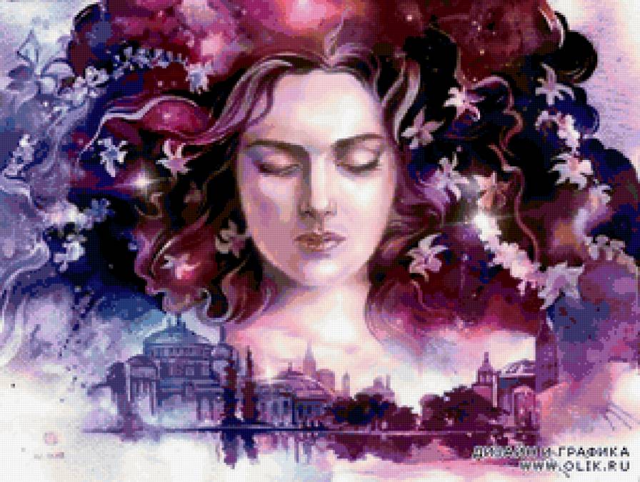 Хранительница снов. - девушка, богиня, женщина, на черном - предпросмотр