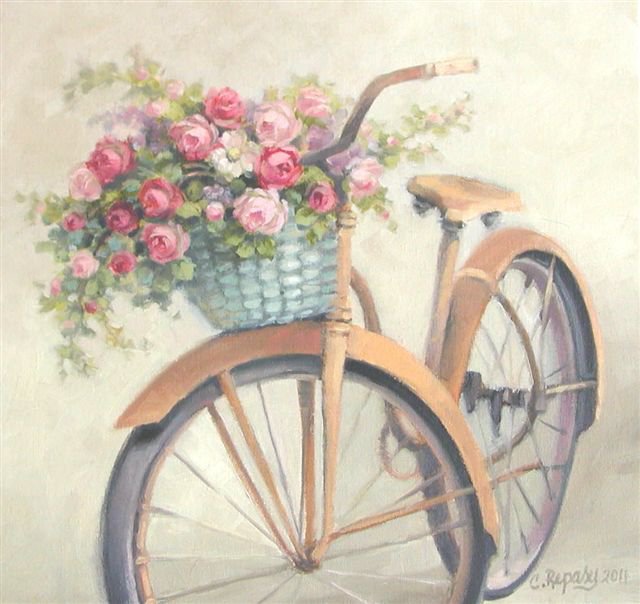 Велосипед и цветы - оригинал