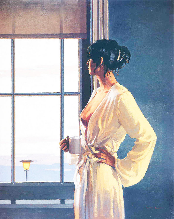 утро - картина, девушка, портрет, женщина, образ - оригинал