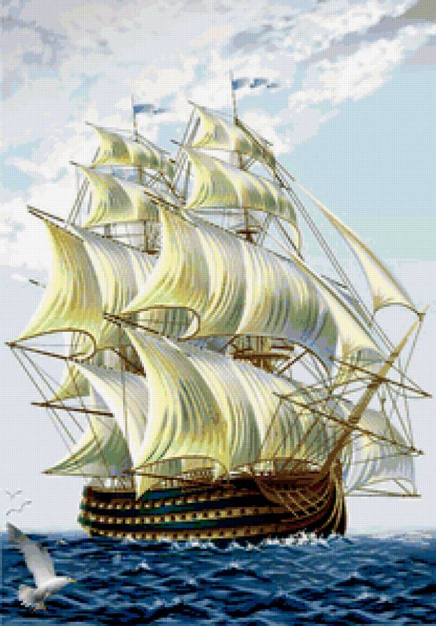 Парусник - корабль, море, природа, стихия, пейзаж - предпросмотр
